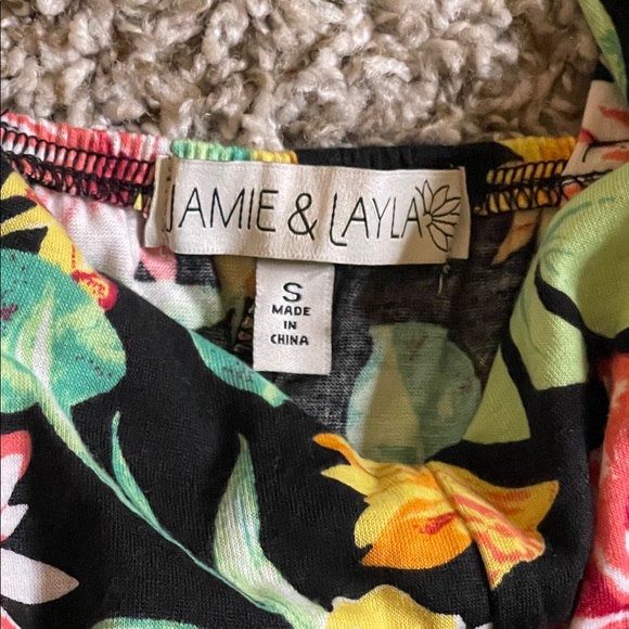 Tropical Floral Midi Dress - Black and Multicolor - Picture 8 of 12